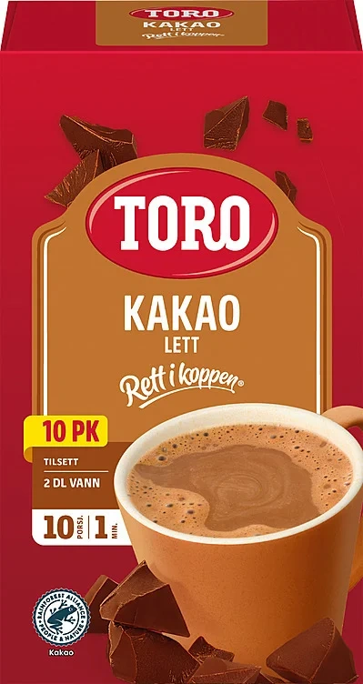 Sjokoladedrikk Lett Porsjon 10pk Toro Rett i Koppen