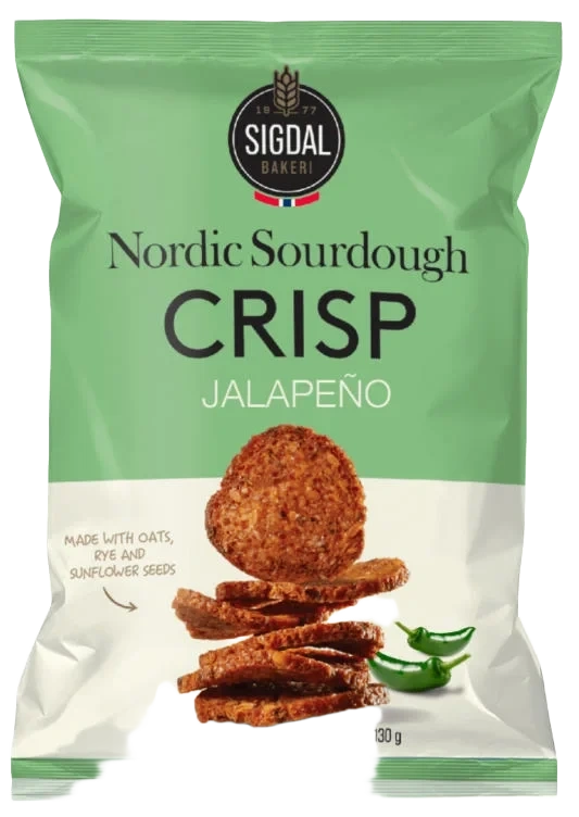 Nordic Sourdough Crisp Jalapeno 130g United Bakeries