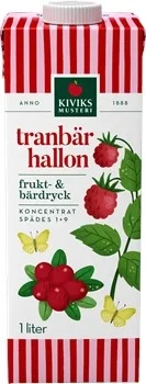 Tranbär Hallon Koncentrat 1+9