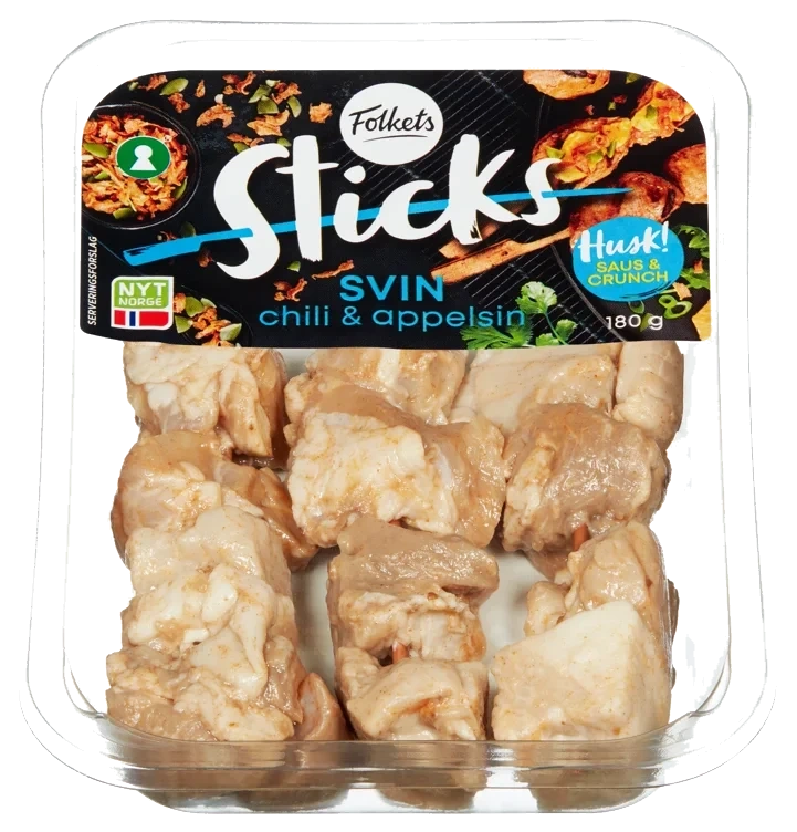 Pork Sticks Chili/Appelsin 180g Folkets