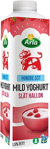 Mild yoghurt hallon lättsockrad 1.5%