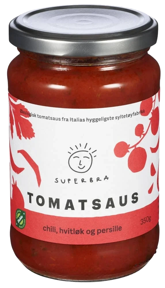 Tomatsaus Chili, hvitløk og persille, 350 g