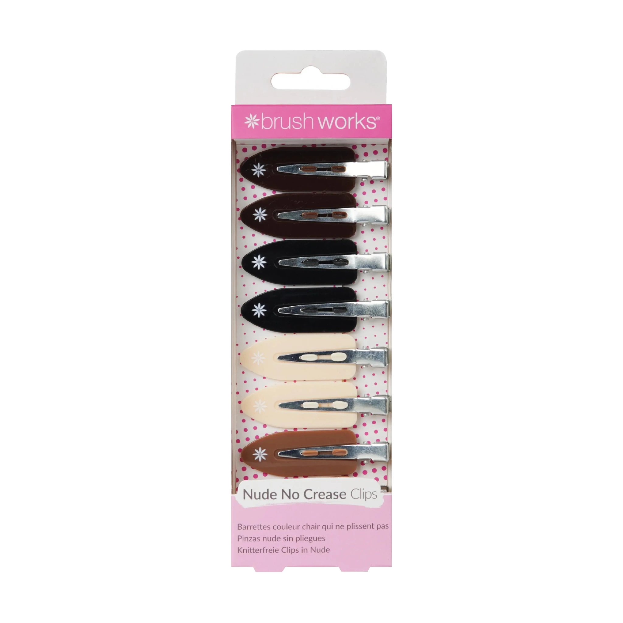 Brushworks Nude No Crease Hair Clips, 8 stk.