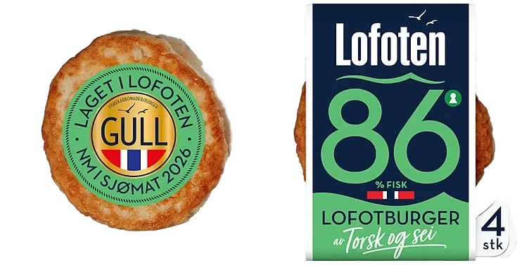 Lofotburger 86% Torsk&Sei 4x125g Lofoten