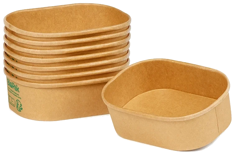 Boks brick mini papp/pla brown 150ml  50stk