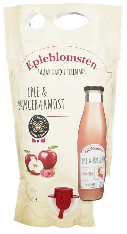 Eplemost Eple&Bringebær 1,75l Epleblomsten