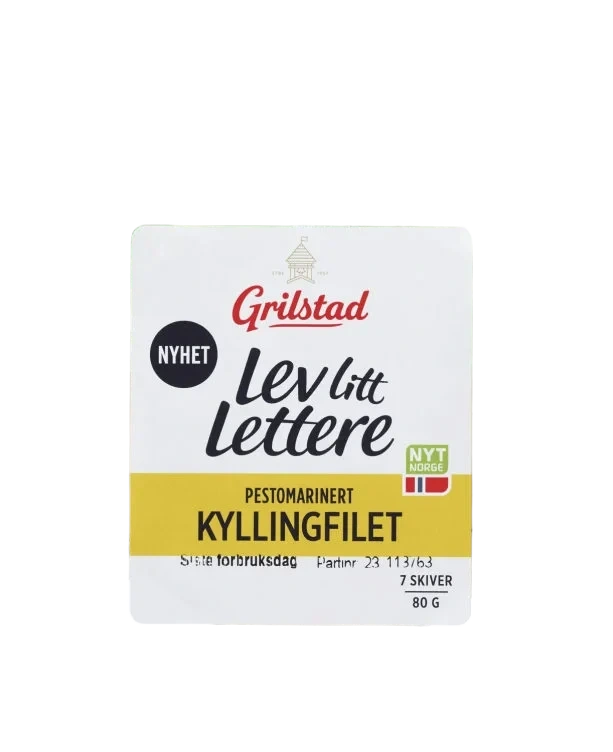 Grilstad Kyllingfilet Pesto Litt Lettere 80g