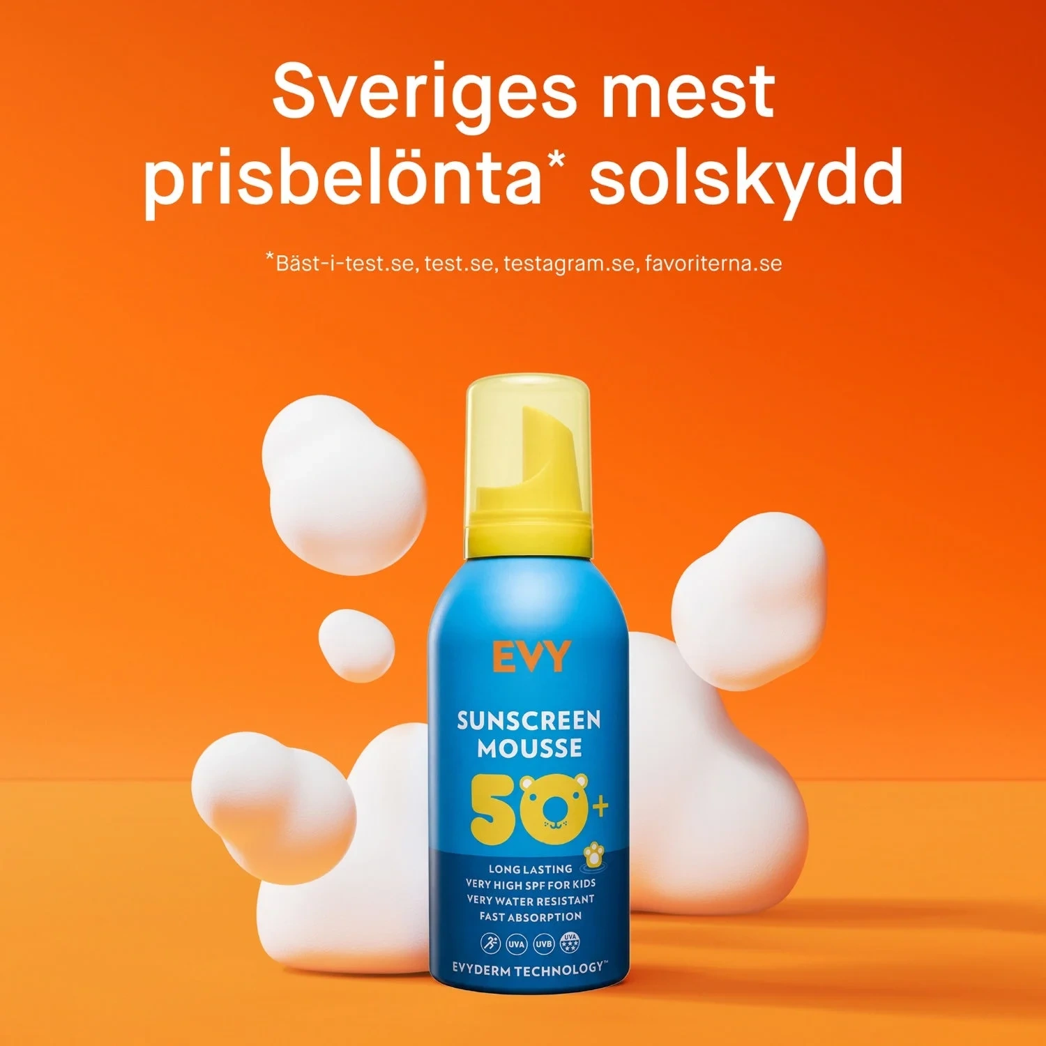 EVY Technology Sunscreen Mousse For Kids SPF50