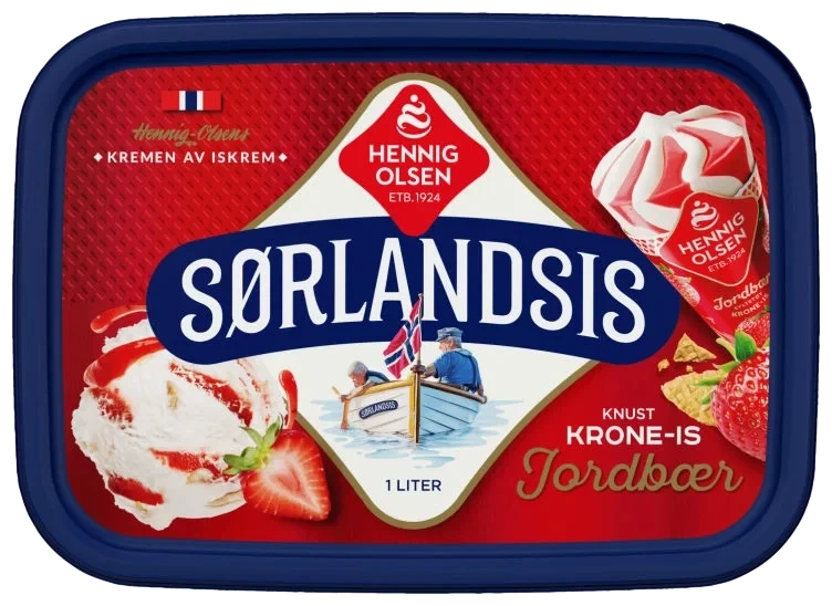 Sørlandsis Kroneis Jordbær1l Hennig-Olsen Is