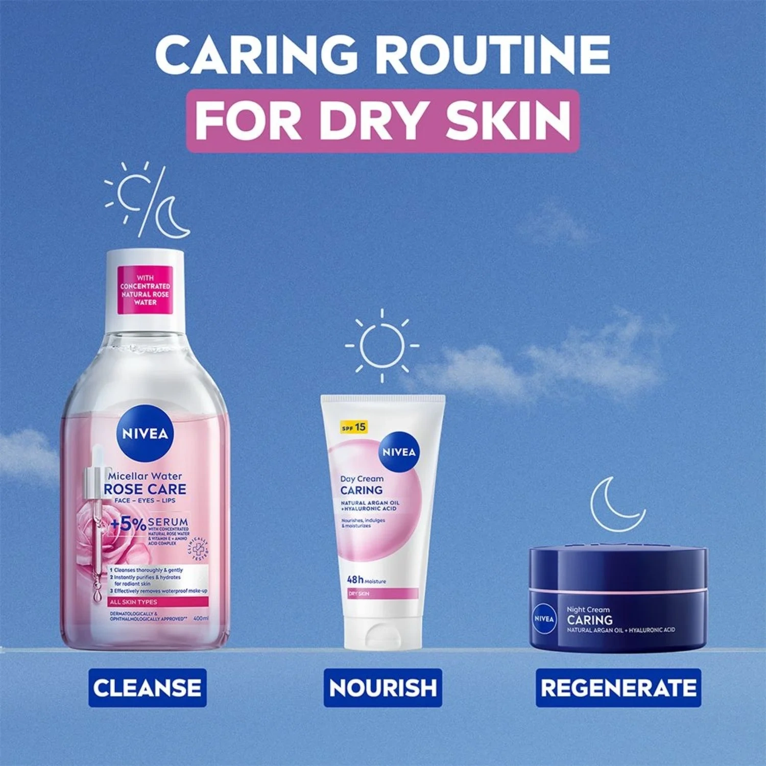 Nivea Day Cream Caring Dry Skin Spf15, 50ml