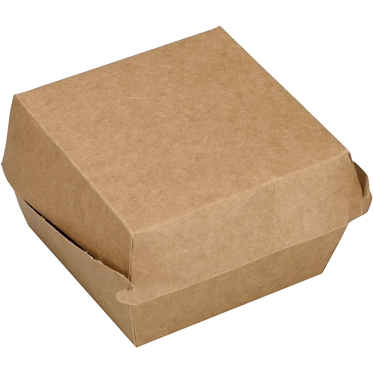 Hamburgerboks 11,8x11,7x8,2cm 1100ml brun hengsl  100stk