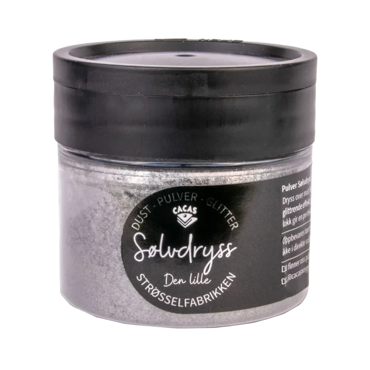 Glitterpulver Sølvdryss 10g Cacas