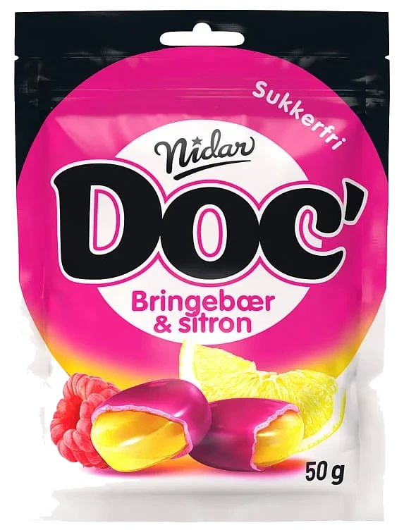 Doc halslinser bringebær & sitron   50g