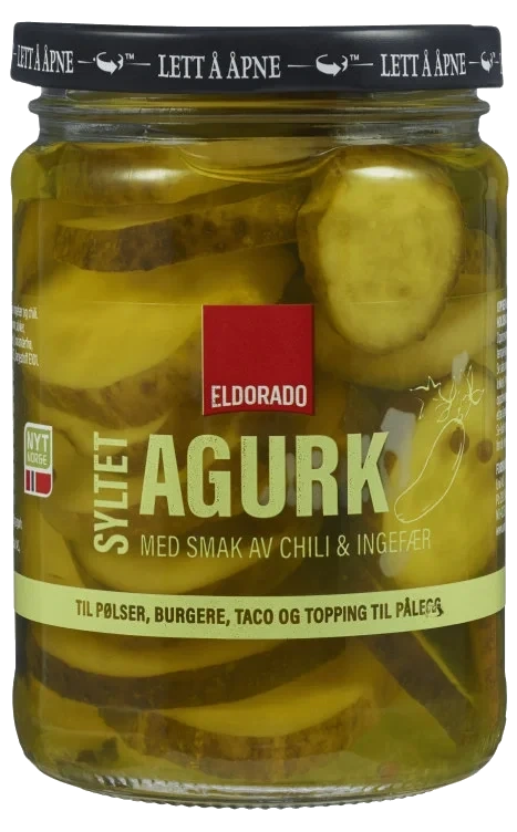 Agurker Syltede Ingefær&Chili Smak 380g Eldorado