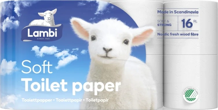 Lambi Toalettpapir 150 Ark 16pk Hvit
