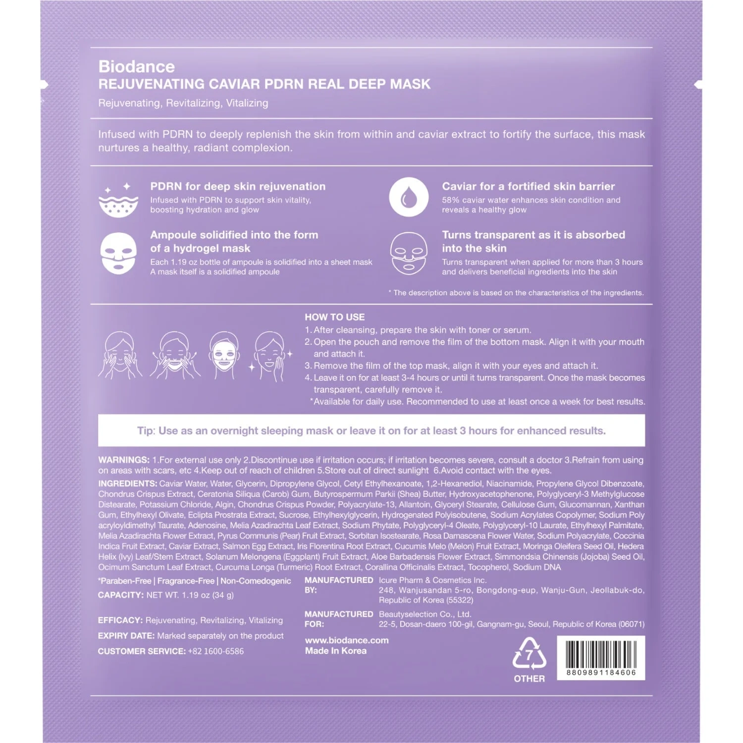 Biodance Rejuvenating Caviar PDRN Real Deep Mask