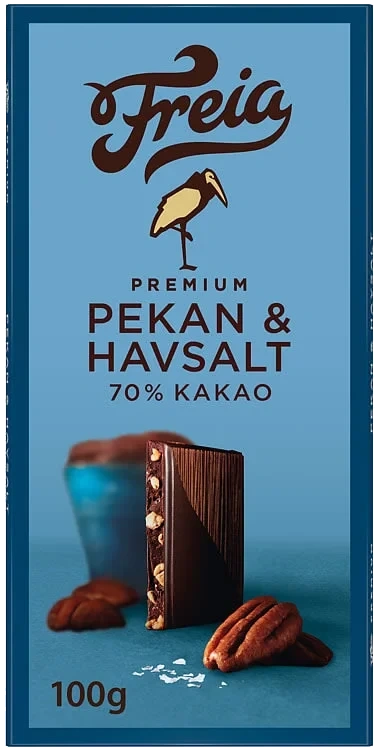 Premium mørk 70% pekan & havsalt 100g