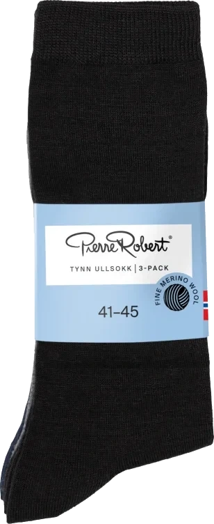 Tynn Ullsokk 41-45 X Navy Grey Mix Pierre Robert