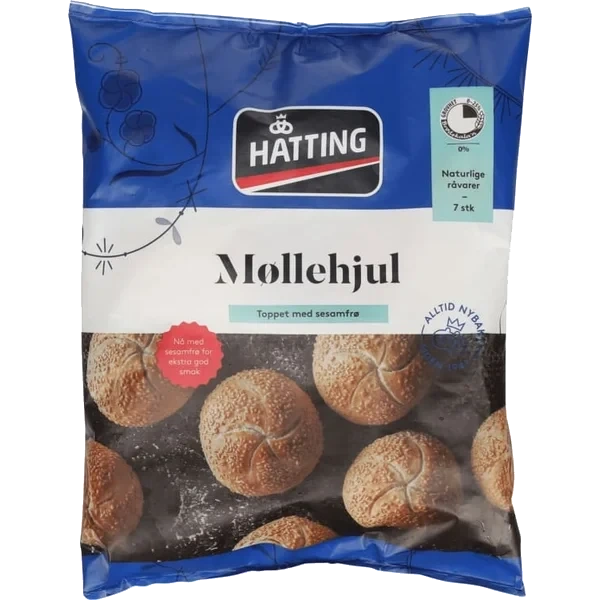 Møllehjul Sesamfrø 7stk 450g Hatting