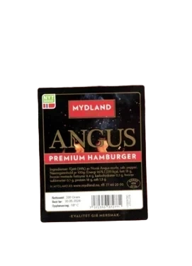 Angus Premium Hamburger 2 X 165g Frys Mydland