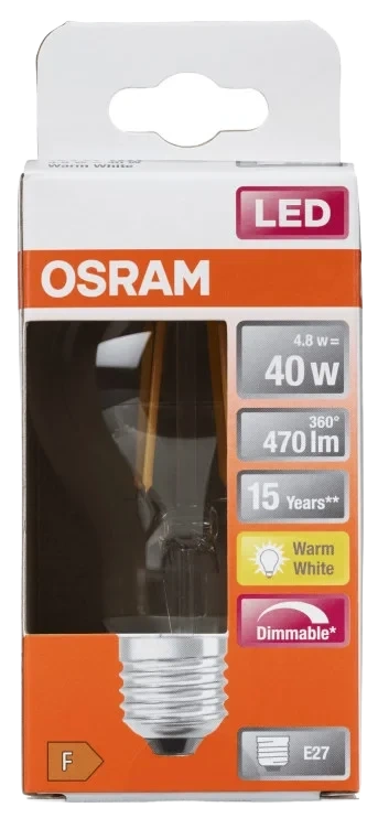Led cl A 40 Dimbar Klar E27