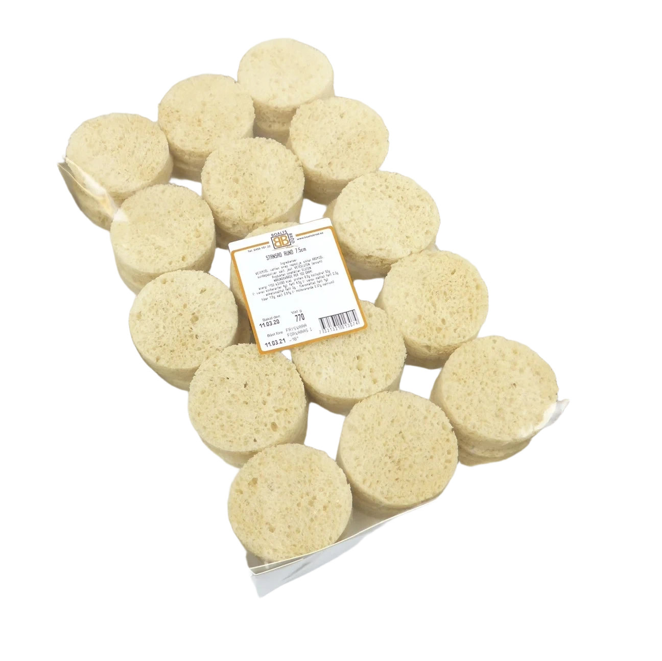 Smørbrødbunn Stanset 7,5cm Ø - 770g