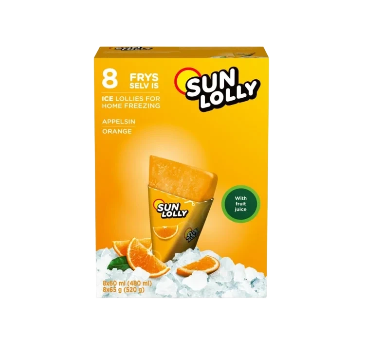 Sun Lolly Orange 8stk