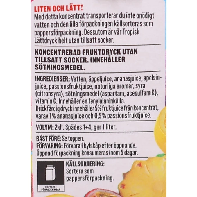 BOB Lättdryck Tropisk