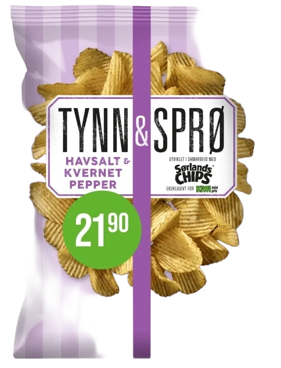 Tynn&Sprø Rifla Havsalt&Pepper 150g