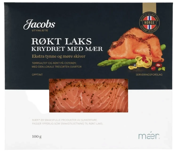 Laks Røkt m/Mær100g Jacobs Utvalgte