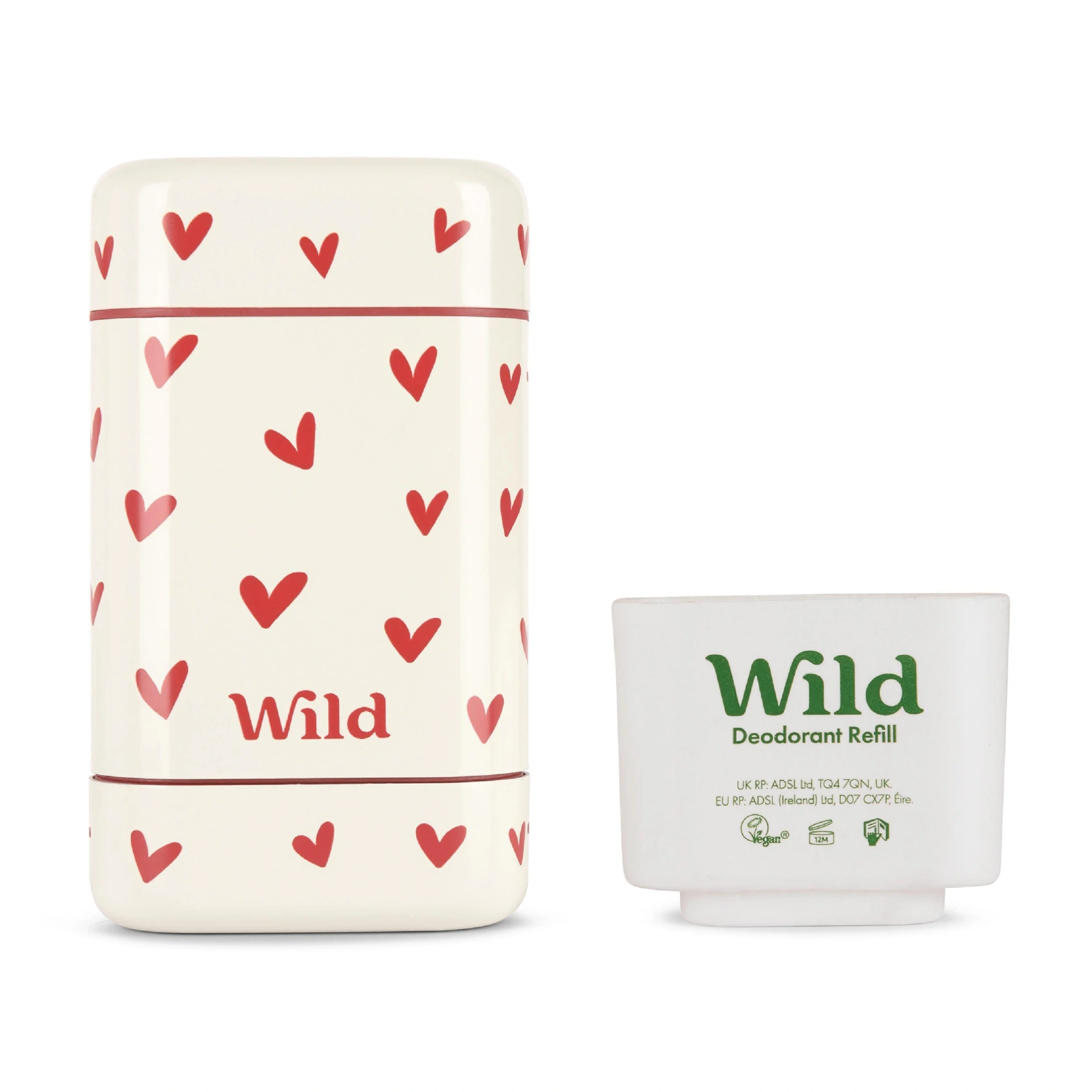 Wild Deo Heart Case Pink Grapefruit & Lime Startpakke, Hvit, 40 g
