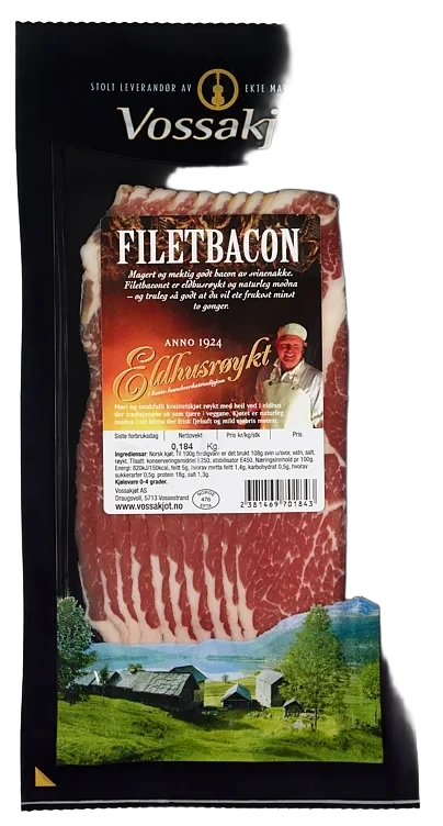 Eldhusrøykt Filetbacon Skåret Vossakjøt