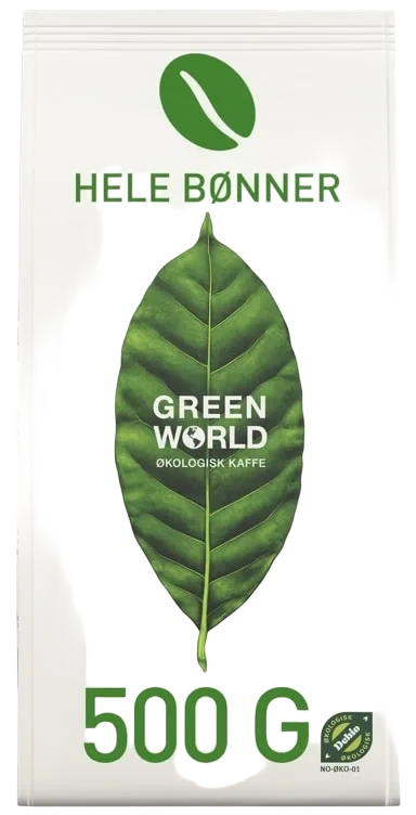 Green World Kaffe Økologisk Hele Bønner 500g