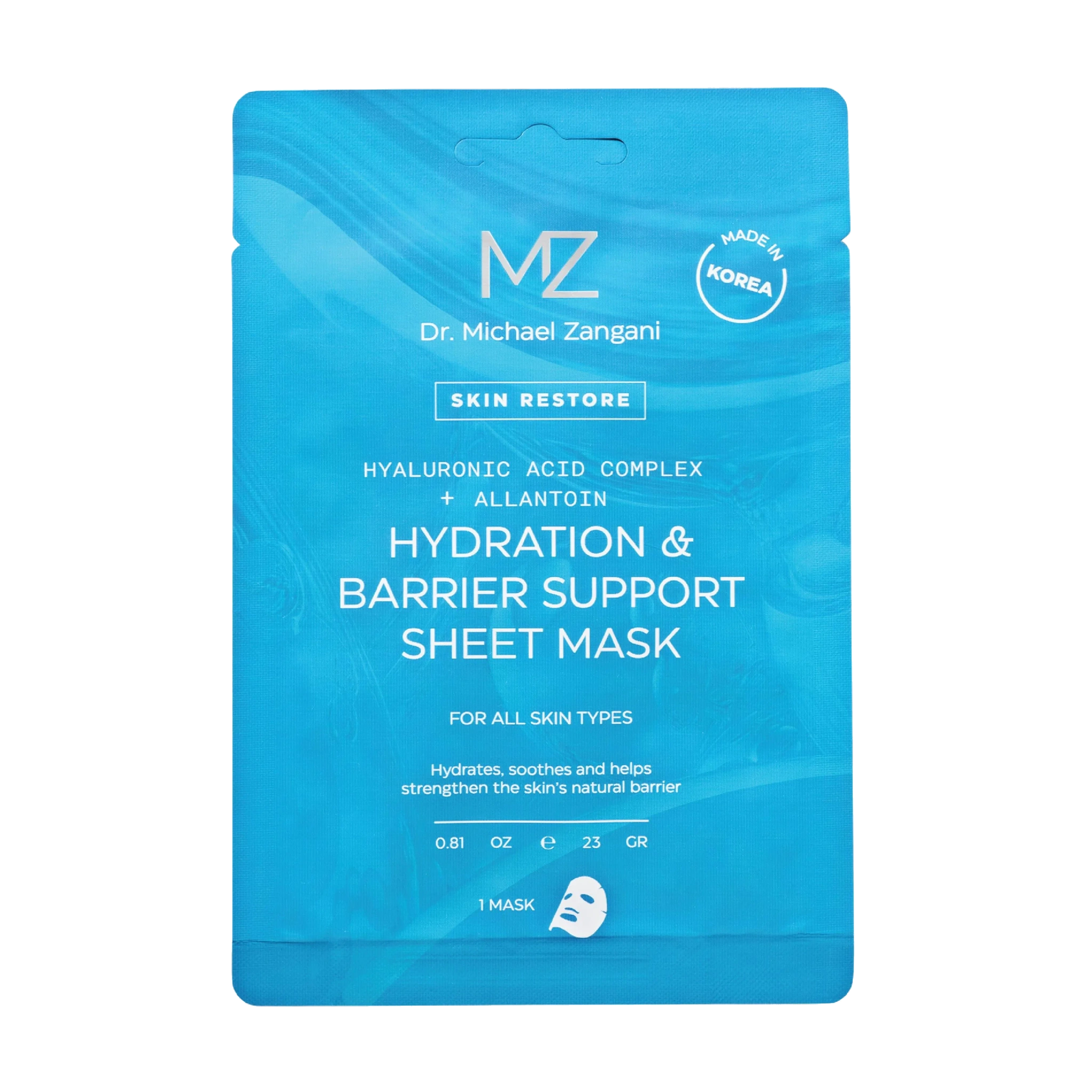 Dr. Michael Zangani Hydration & Barrier Support Sheet Mask, 1 stk.