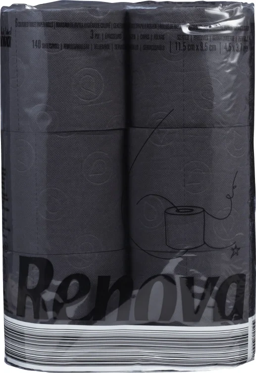 Toalettpapir Sort 6rl Renova