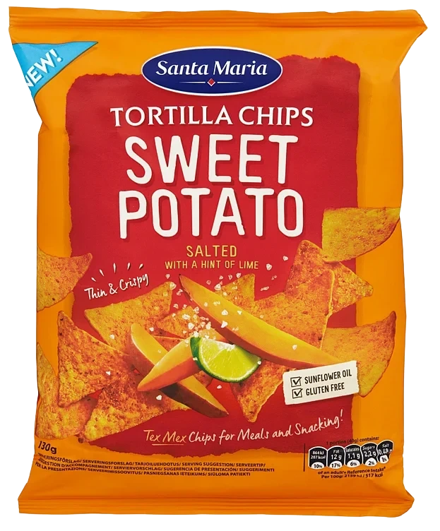 Tortilla Chips Sweet Potato 130g Santa Maria