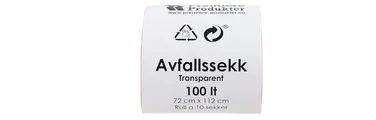Plastsekk Transparent 72x112 100 Lt * Krt A 25 Rl