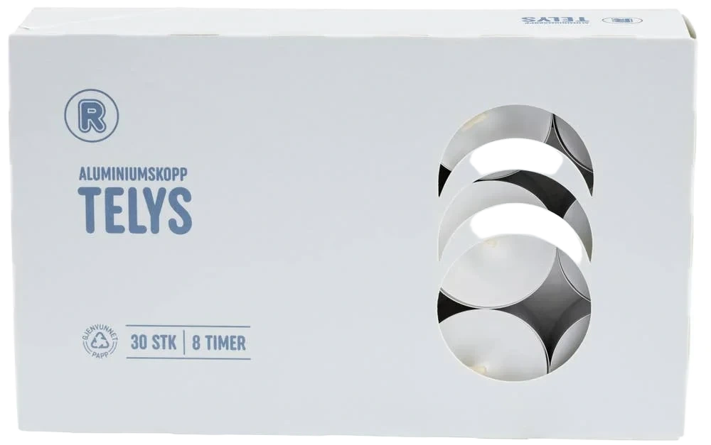 Telys 8 timer, 30 stk