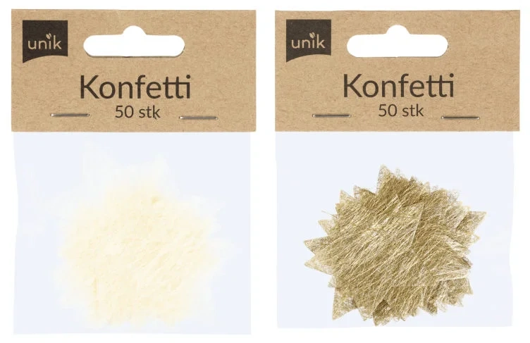 Konfetti Stjerner Gull og Hvit 50stk Unik