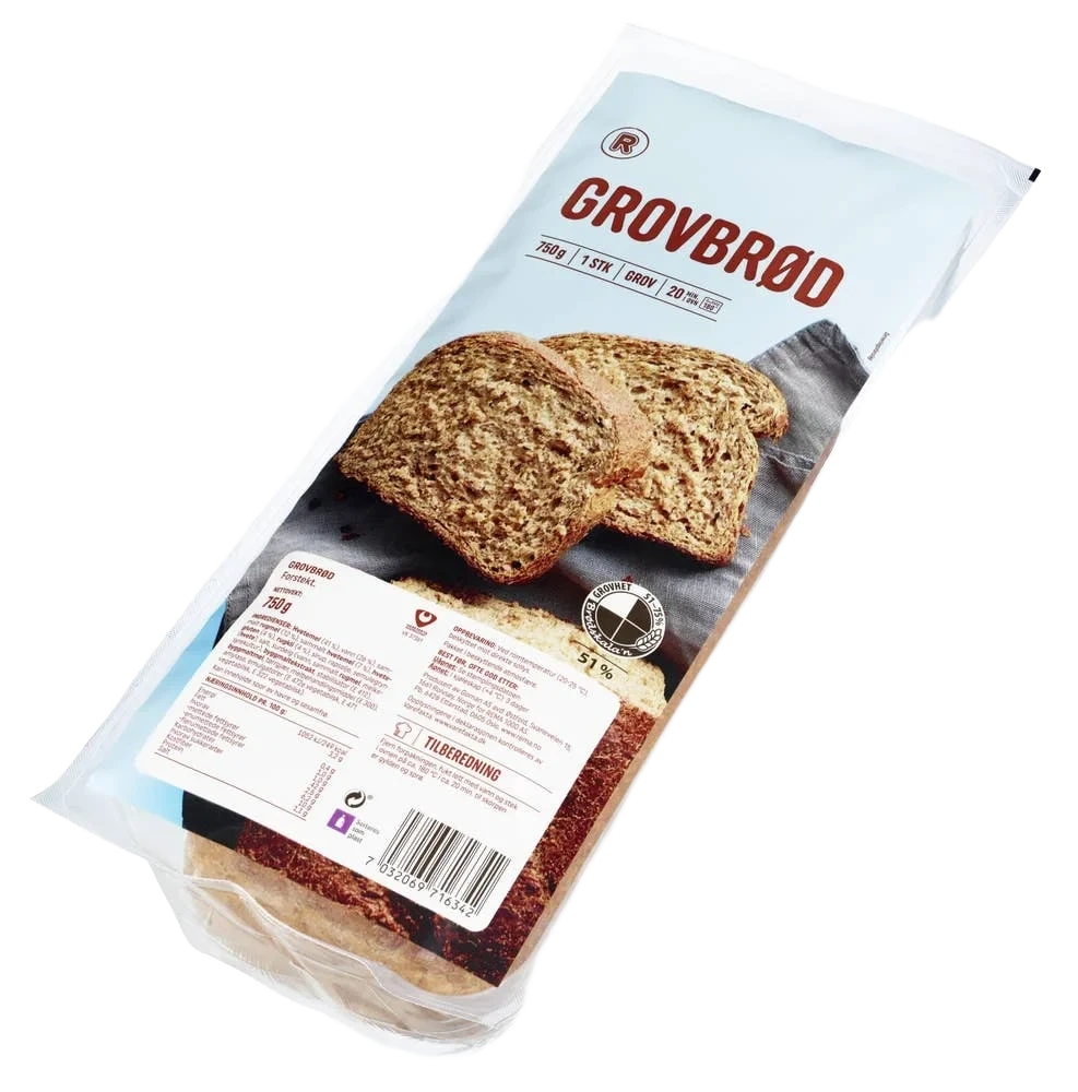 Grovbrød, Lettstekt 750 g