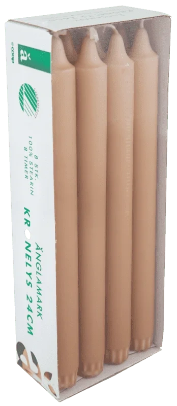 Änglamark Kronelys Stearin Rosa 24cm 8pk