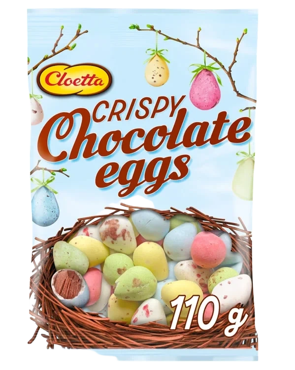Chocolate Eggs Crispy 110g Cloetta