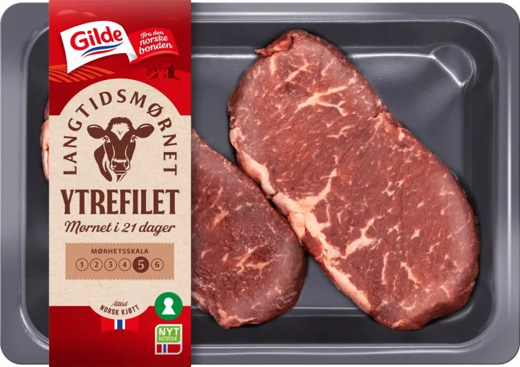 Storfe Ytrefilet L.Mør Skivet Pk
