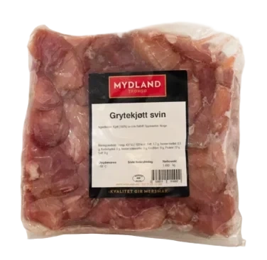 Svin Grytekjøtt 21x20mm Ca 10kg Kart Frys Mydland