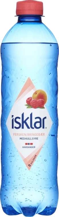 Isklar Sparkling Fersken&Bringebær 0,5l