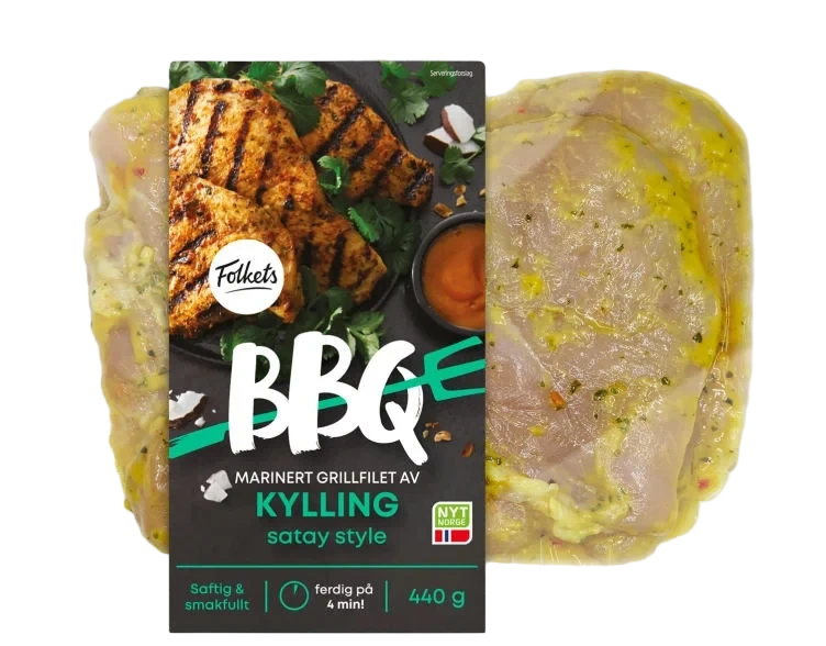 Grillfilet Kylling Ingefær&Hvitløk 440g Folkets