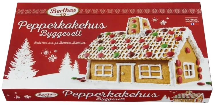 Pepperkakehus Byggesett 385g Berthas