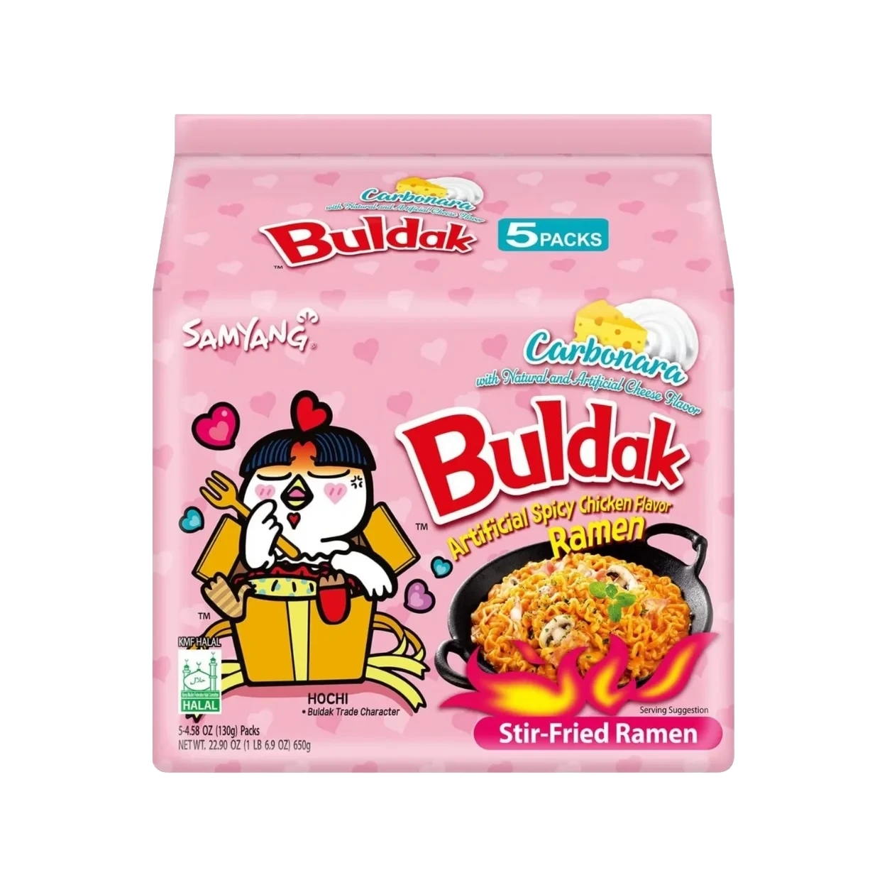 Samyang Carbonara Flavor Hot Chicken Ramen Buldak 5 x 130 g