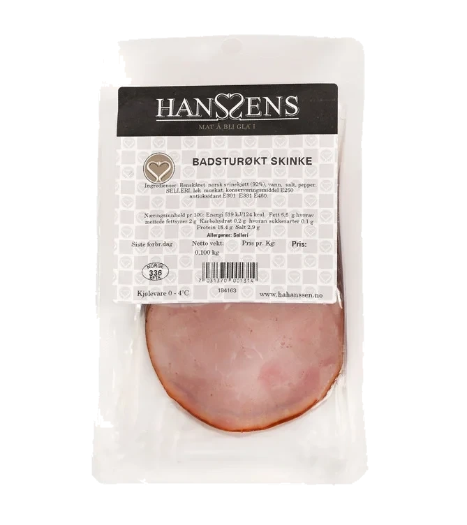 Badsturøkt Skinke 100g Hanssens