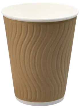Double wall kaffebeger 350ml wave brun  40stk